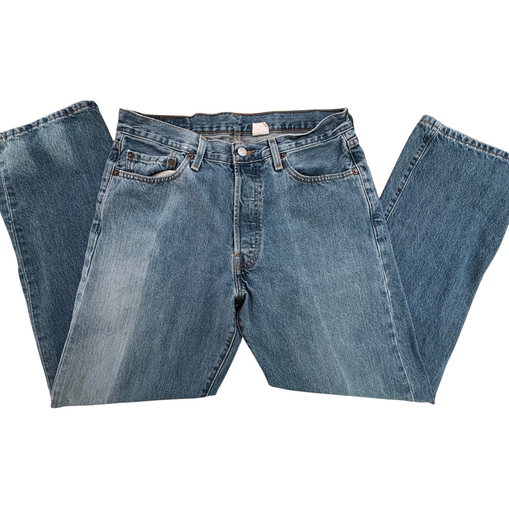 Vintage Levi's 501 Jeans 32x30 Blue Straight Leg Button Fly Retro Grunge Rugged - Picture 14 of 15